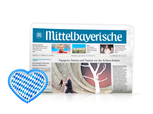 Printausgabe der Mittelbayerischen Zeitung mit einem bayerischen Herz davor
